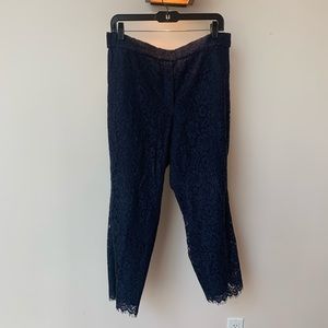 J. Crew navy lace trouser pants // Size 16